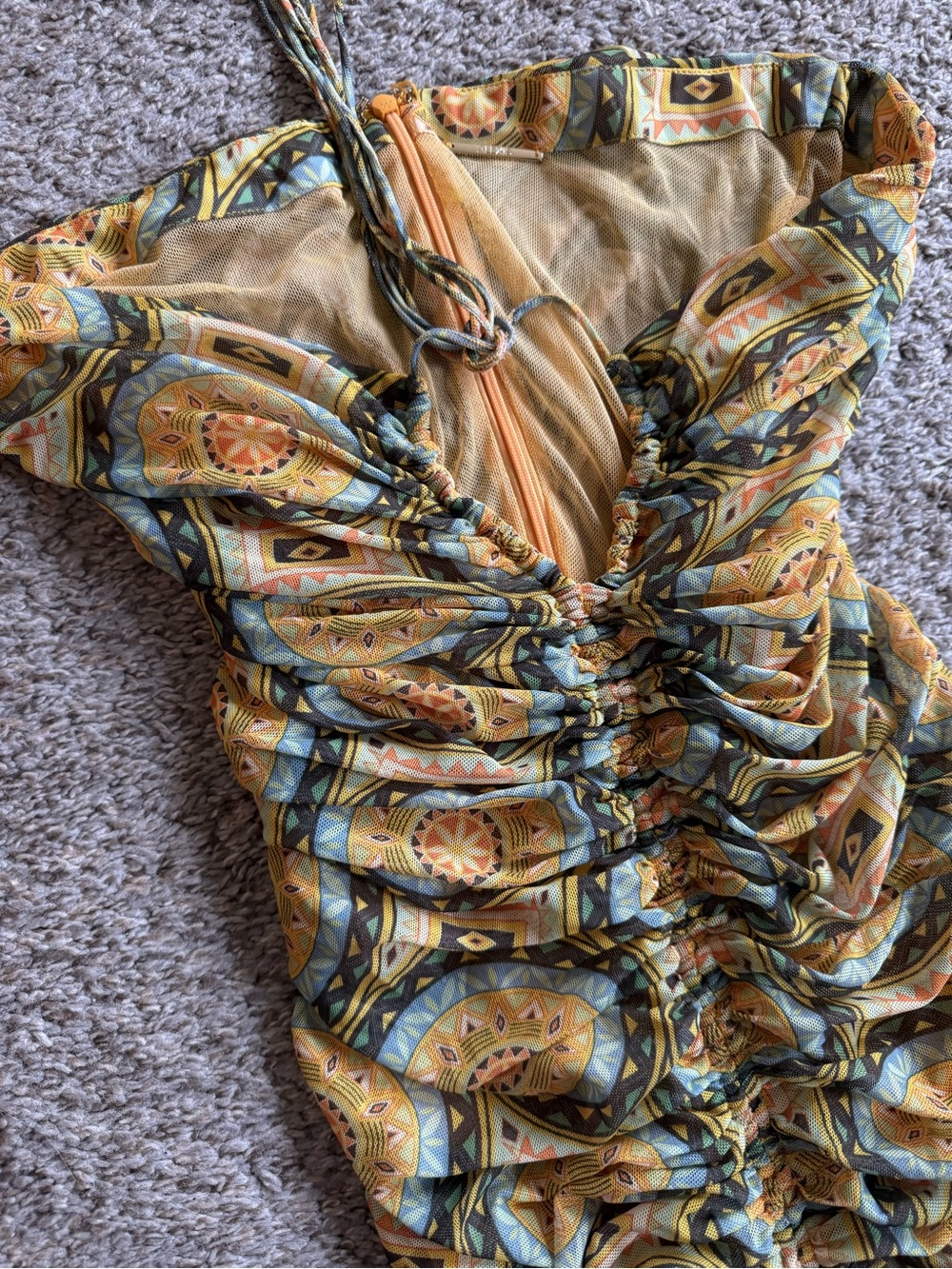 Alexis Alva Ruched Mini Dress in Aztec - Picture 7 of 10